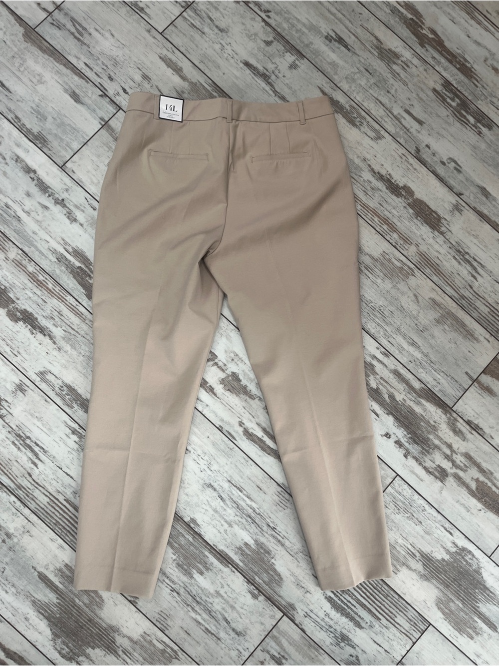 White House Black Market Beige Slim Ankle Trousers Womens 14L Comfort Stretch - Picture 13 of 14